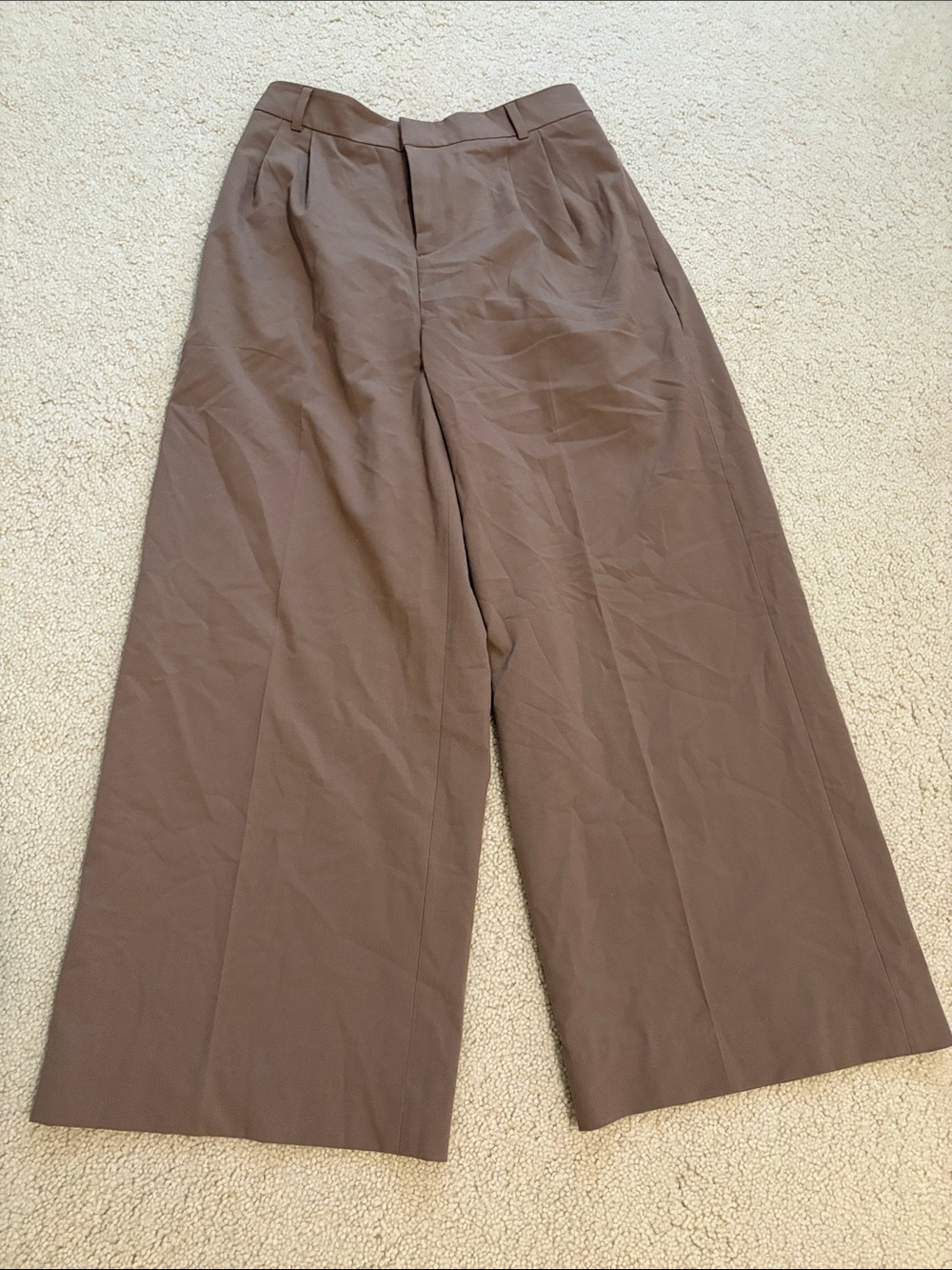 Women's Wide-Leg Brown Trousers